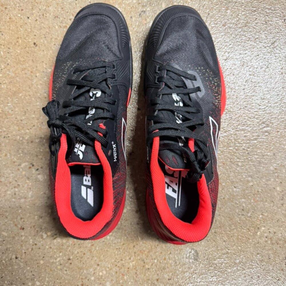 Babolat Jet Mach 3 Tennis Shoes Men’s Size 9 Black Red Michelin Sole NEW
